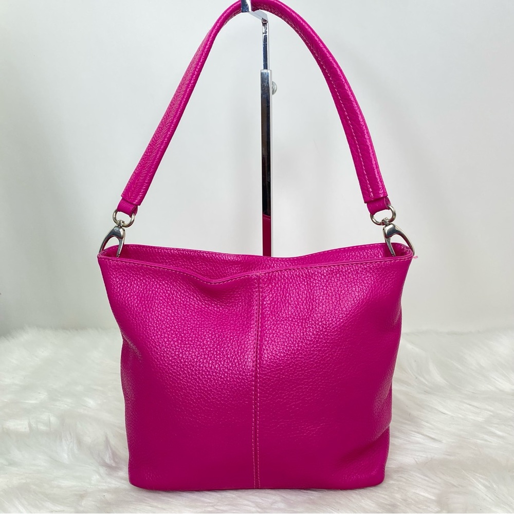 Elegant Pink Leather Shoulder Bag